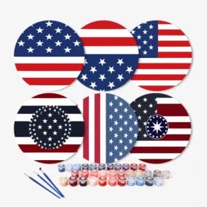 Great American Flag Placemats (6 Pieces) - Paint by number