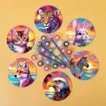 Colorful Animals - Tiger Fox Cat Coasters DIY Paint By Numbers