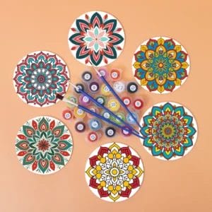 Mandala Art Diy Custom Coasters - Paint By Numbers