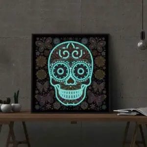 Diamond Painting Kits: 5D Diamond Art & Custom Kits | PaintingsCart 38 Neon Skull - Glowing Diamond Painting