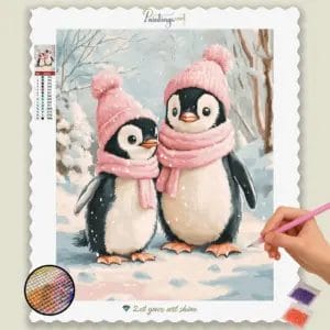 Diamond Painting Kits: 5D Diamond Art & Custom Kits | PaintingsCart 30 Romantic Penguin Couple