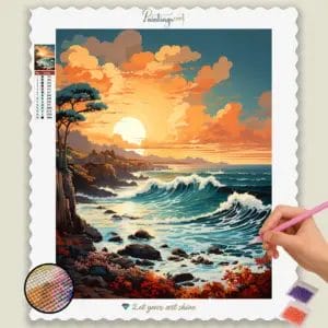 Diamond Painting Kits: 5D Diamond Art & Custom Kits | PaintingsCart 16 Sunset at Australian Beach