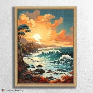 Diamond Painting Kits: 5D Diamond Art & Custom Kits | PaintingsCart 17 Sunset at Australian Beach