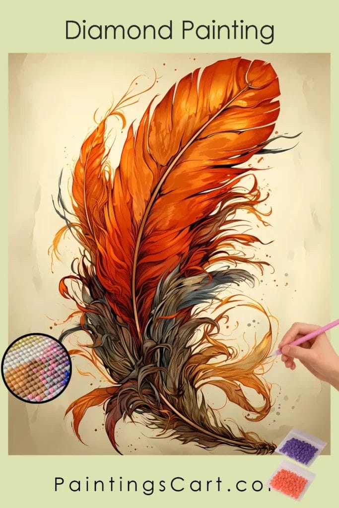 Feather in Burnt Orange 1 Feather