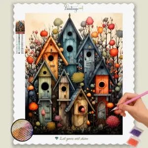 Diamond Painting Kits: 5D Diamond Art & Custom Kits | PaintingsCart 24 Colorful Houses in Spring
